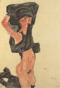 Egon Schiele Kneeling Girl,Disrobing (mk12) oil painting picture wholesale
